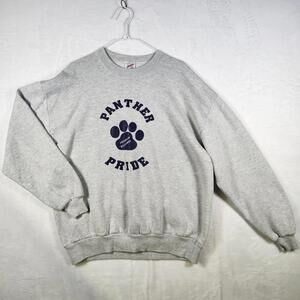 Vintage Panther Pride School Sweatshirt Grey Size‎ XL